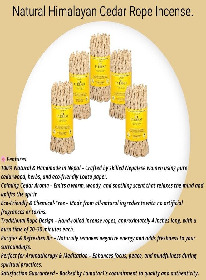 Lamatar1 Handcrafted Cedar Rope Incense from Nepal - Pack of 2 (45-in Ropes per Bundle) - Image 3